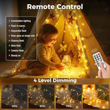 33FT 100 LED Fairy Lights Plug In Warm White Outdoor Waterproof Twinkle Lights with Remote Timer 8 Modes for Bedroom Patio Garden Wedding Christmas Decor