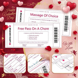 20 Pcs Love Vouchers For Him Her Valentine'S Vouchers For Sweet Couples Fun Date Night Cards For Husband Wife Boyfriend Or Girlfriend Couple Gift For Valentine'S Day, Anniversary(White)