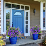 Outdoor Artificial Plants, 12 Pcs Artificial Flowers, Uv Resistant Fake Flowers,Faux Flowers For Outdoor Garden Porch Yard Decor,Bluish Violet