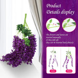 12 Pieces 12 Pieces Wisteria Hanging Flowers 3.6 Feet Artificial Wisteria Vine Ratta Long Fake Silk Hanging Flowers String For Wedding Home Party Outdoor Ceremony Arch Floral Decor (Purple)