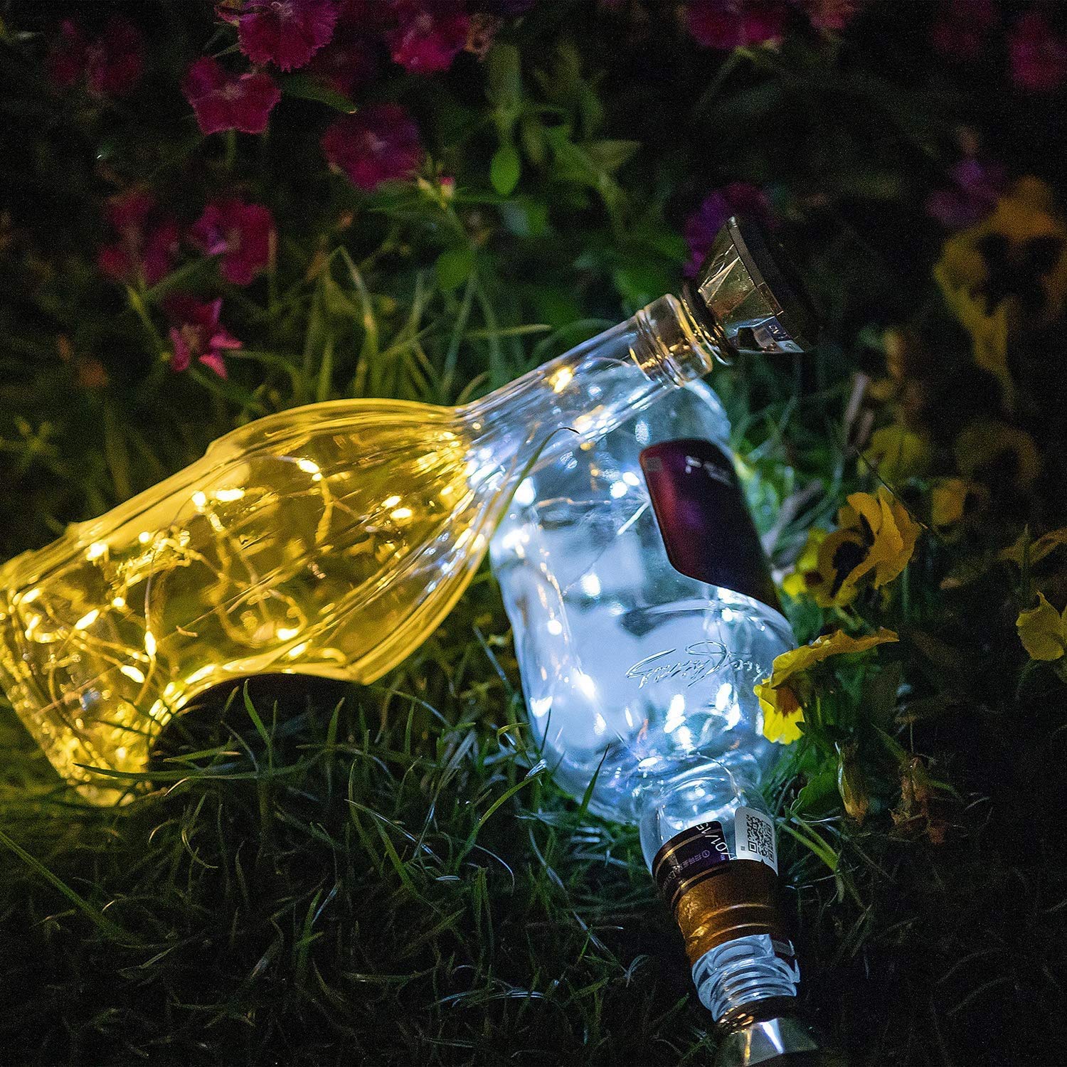 Solar Wine Bottle Lights With Cork 8 Pack 20 Leds Fairy Lights String Silver Wire Light,For Party,Christmas,Mother'S Day