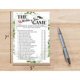 Bridal Shower Game Cards, Wedding Shoe Game, Tropical Jungle Theme Engagement Party Cards For Wedding, Set Of 30 (Leaf004)