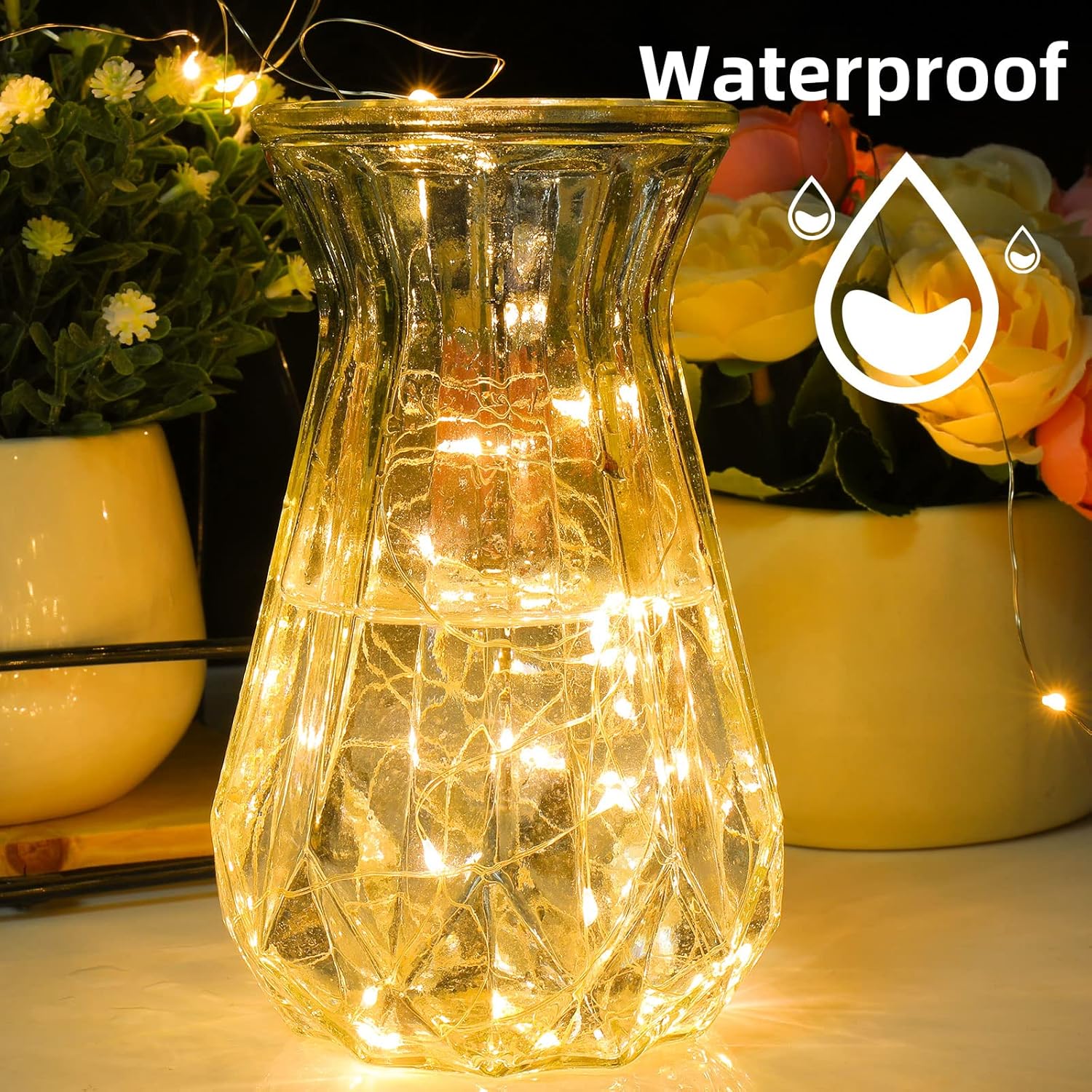 2 Pack Fairy Lights 100 Led 33 Ft Christmas Lights Usb Powered Silver Wire String Lights, Mini Lights With Remote Contro