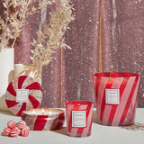 Voluspa Crushed Candy Cane, Mini Tin Candle, 4 oz, 25 Hour Burn Time, Coconut Wax for Clean Burning, Handcrafted in The USA