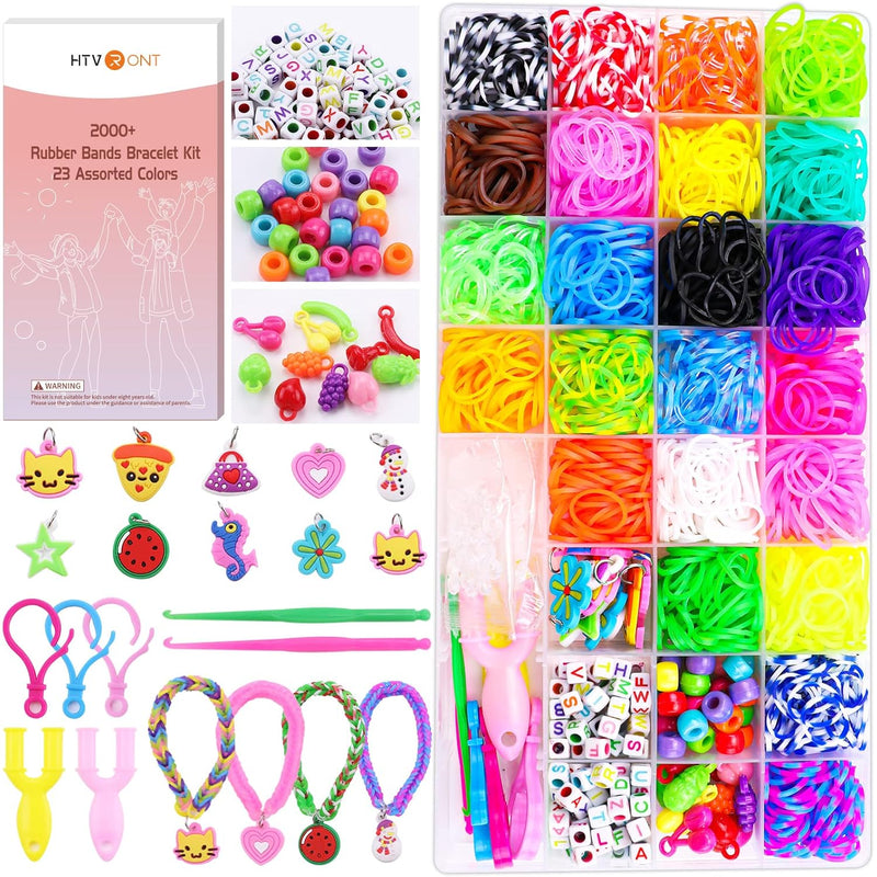 Rubber Band Bracelet Kit - 2100 Loom Bracelet Making Kit For Girls, 23 Colors