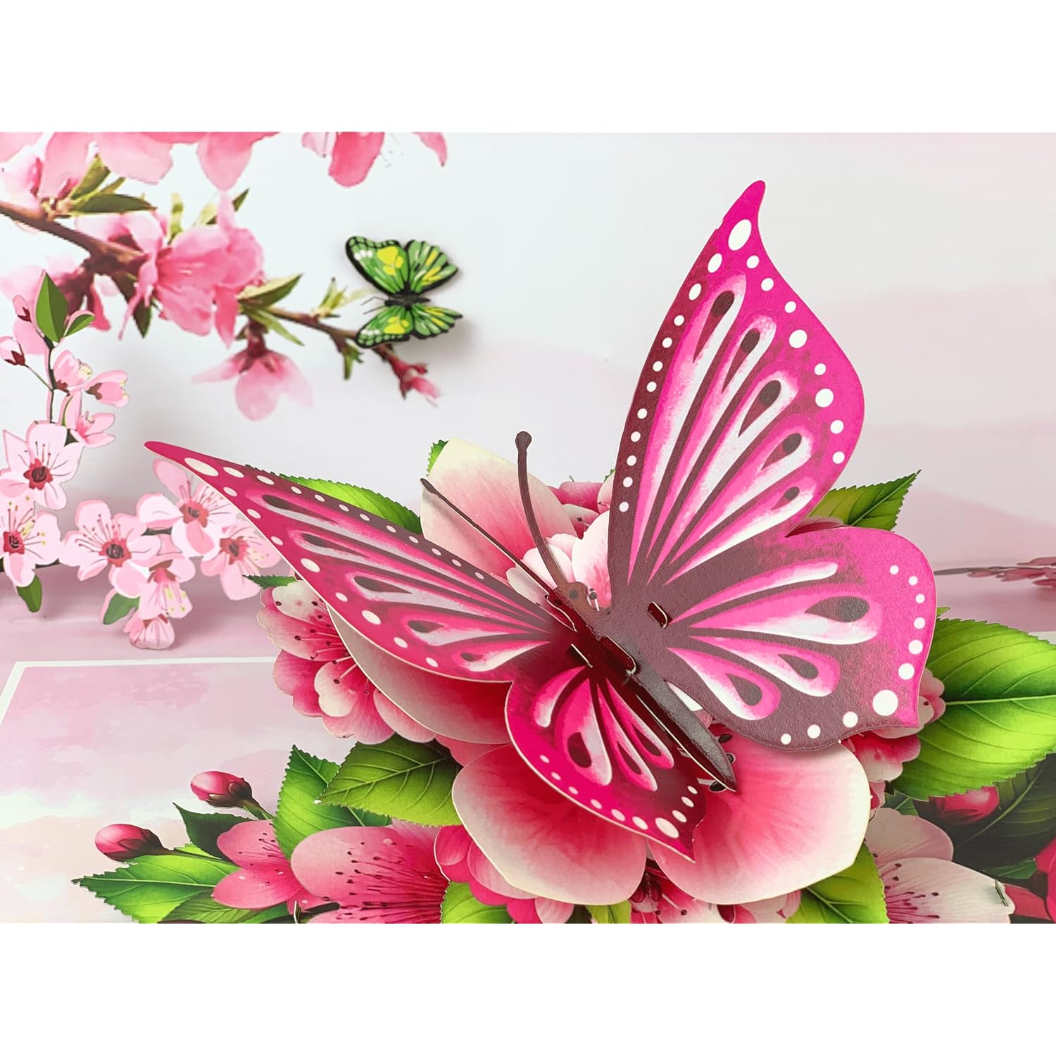 Butterfly Birthday Card, Pop Up Birthday Cards For Women, Flying Butterfly, Cherry Blossom Flower, Mothers Day Pop Up Card, 3D Greeting Cards For All Occasion