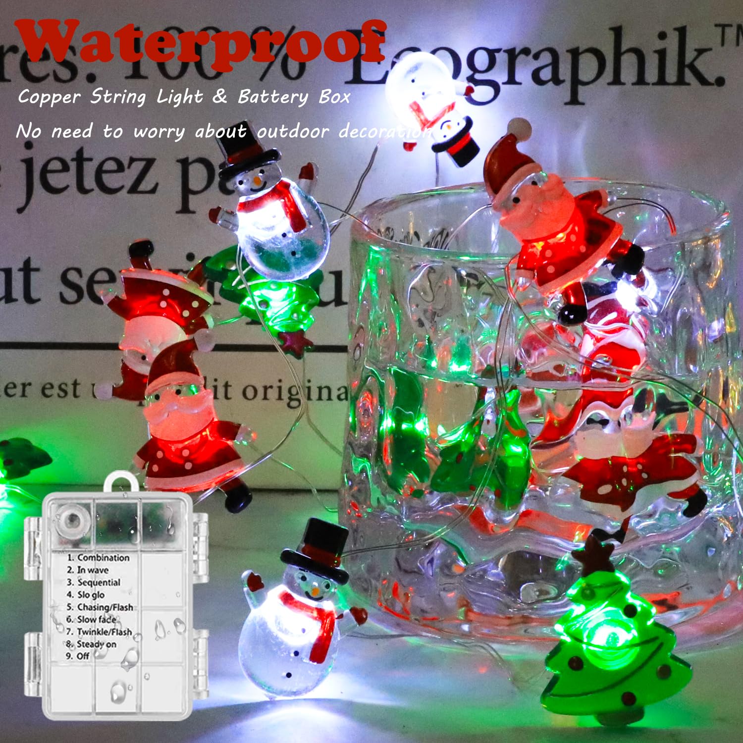Christmas String Lights, 30 Led Copper String Lights With Remote Control &Waterproof Battery Operated Fairy Lights For I