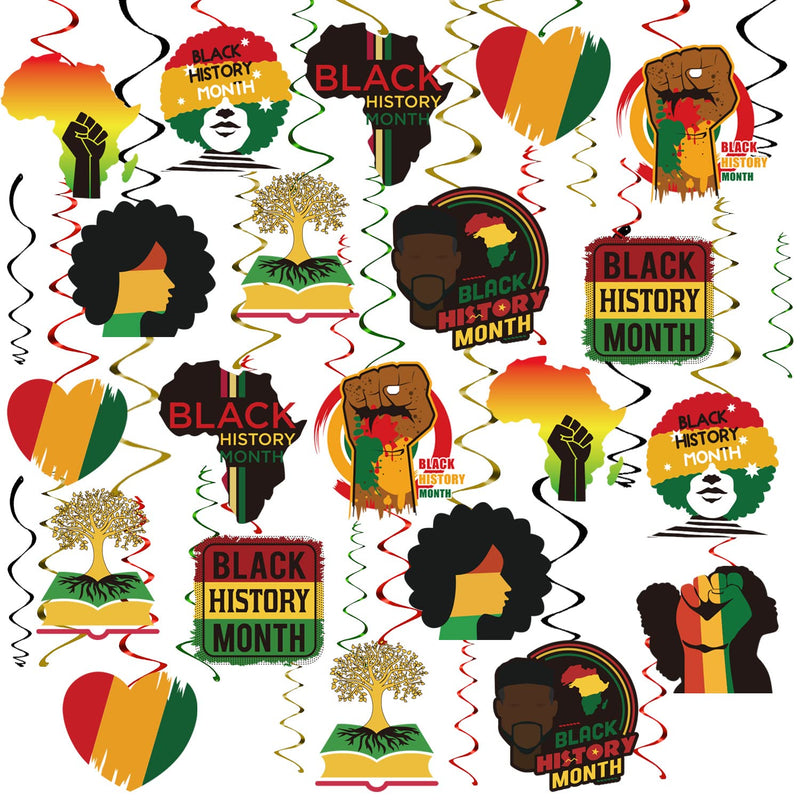 Black History Month Hanging Swirls Party Decoration - African Bhm Wort