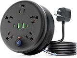 Retractable Travel Power Strip 5 Outlets 2 USB 2 USB C 6.56FT Cord