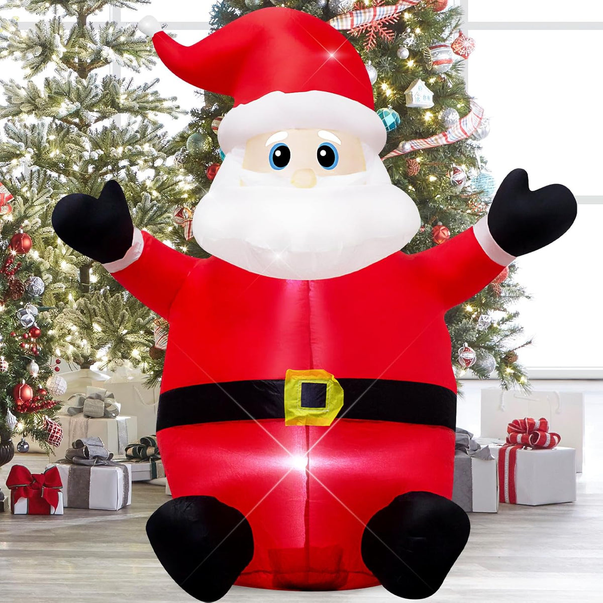 4 Foot Christmas Inflatable Santa Claus Outdoor Yard Decorations,Indoor Blow Up Santa For Christmas Decorations- Wm-02