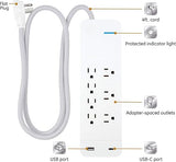Surge Protector Power Strip with USB Ports 4 Ft Braided Extension Cord