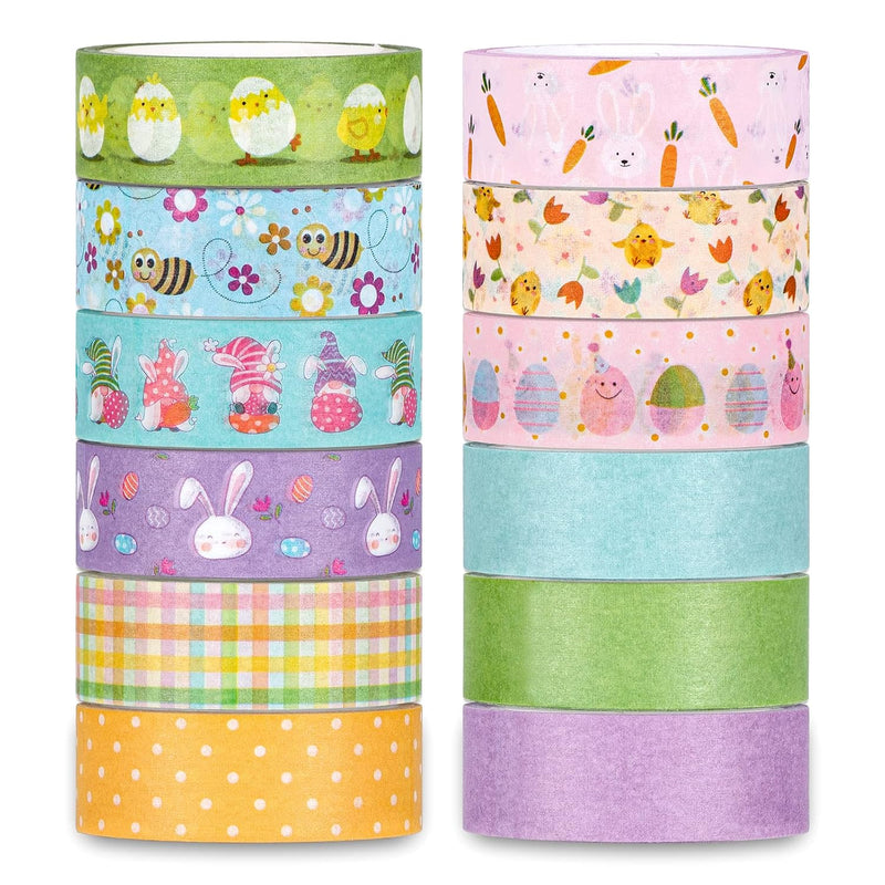 12 Rolls Easter Washi Tape Colorful Spring Washi Masking Tape Easter B