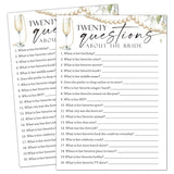 Minimalist Bridal Shower Games, Twenty Questiong About The Bride, Engagement Party Games, Wedding Shower For 25 Guests, Wedding Advice Cards, Bridal Shower Decorations-B12