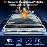 Pixel 9/9 Pro Clear Case, Anti-Yellowing, 10FT Drop, Screen Protector, Airbags