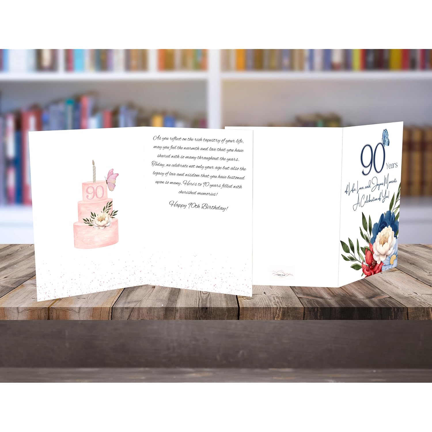 90Th Birthday Greeting Card, 90 Years Old, Happy 90Th Birthday Card