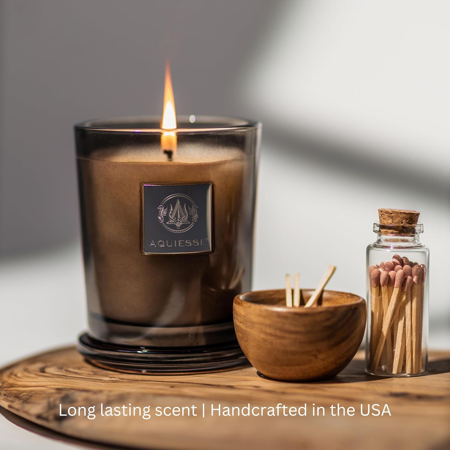 Aquiesse 99009 Mandarin Tea Large Candle in Gift Box, Smoke Brown