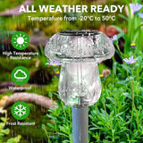 8 Pack Solar Mushroom Lights Waterproof Warm White Garden Pathway Yard Decor