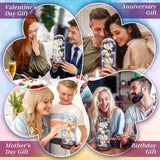 Valentines Day Gifts For Her, Light Up Rose Butterfly In Glass Dome, Birthday Anniversary Flowers Lighted Roses Gifts For Women,Wife,Mom, Grandma,Girlfriend,Girls,Sister-Silver
