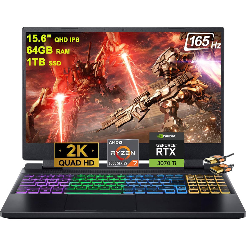 Nitro 5 15 Gaming Laptop 15.6" Qhd Ips 165Hz Display Amd Octa-Core Ryzen 7 680