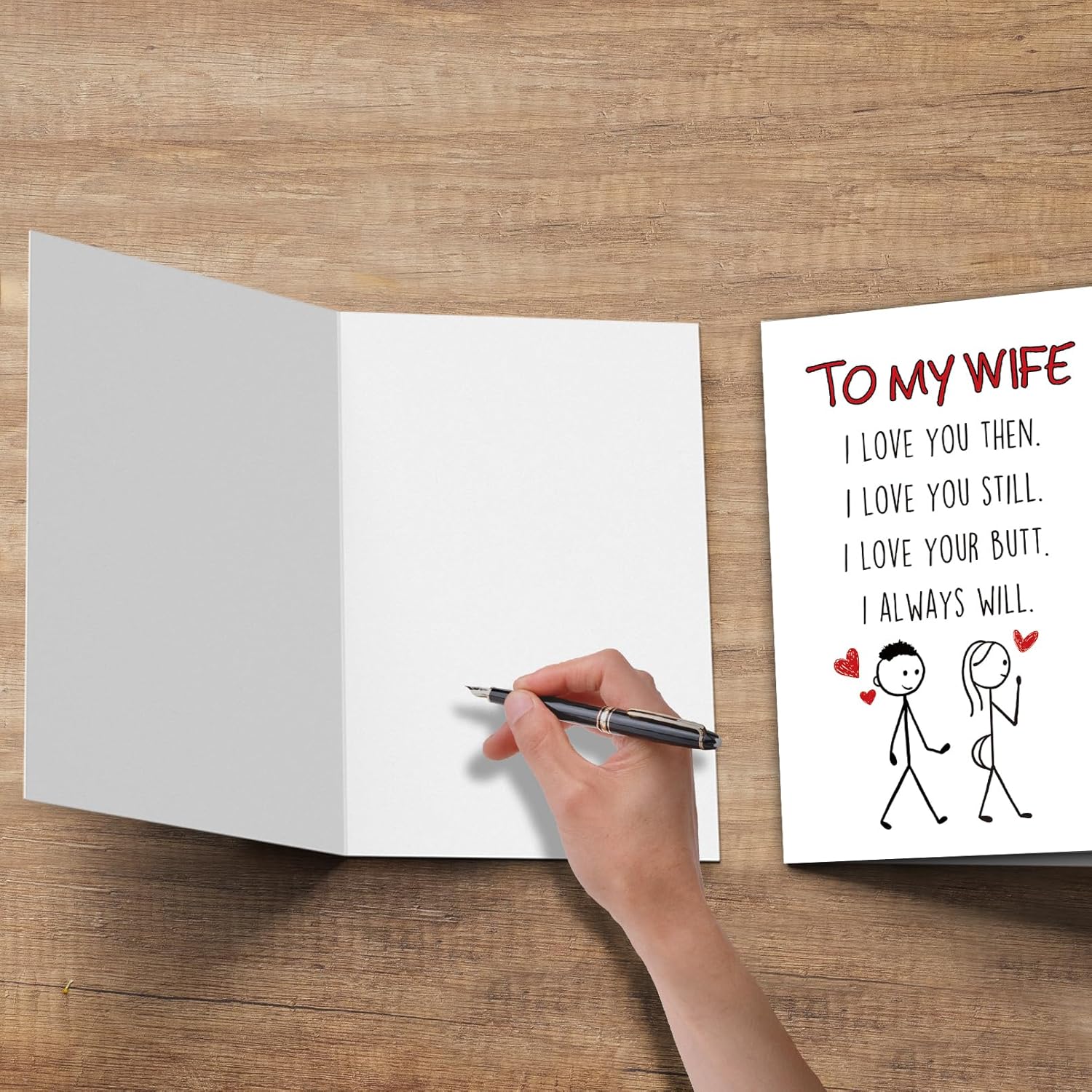Lovely Valentines Day Card For Wife, Naughty Vday Card From Husband, Funny Valentine’S Gift For Her Fiancee Women, “I Love You Then, I Love You Still, I Love Your Butt, I Always Will”
