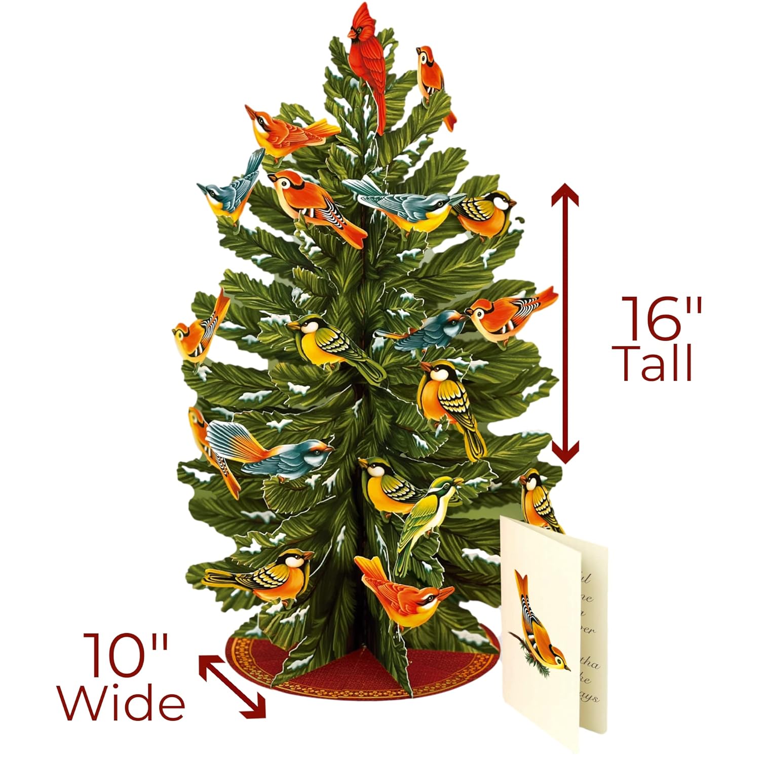 Pop Up Cards, Winter Tree, 15 Inch Life Sized 3D Popup Greeting Card, Christmas Cards, Holiday Card, Thank You Gifts, Blank Notecard & Envelope