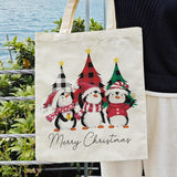 Christmas Penguin Canvas Tote For Women - Aesthetic Merry Christmas Cute Shopping Grocery Beach Bag - Gifts For Women, Teacher, Reusable