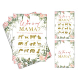 Baby Shower Games For Boys Or Girls - Who Is My Mama Baby Shower Game - Floral Greenery Gender Reveal Party/Baby Bump Party Supplies Activities - Pack Of 30 Game Cards(A03)