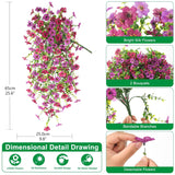 Artificial Hanging Flowers For Outdoor, 2Pcs Fake Flowers Faux Silk Daisy With Eucalyptus Leaves, Uv Resistant Aritificial Flowers For Spring Home Patio Yard Porch Decor (Light Purple Red)