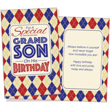 Grandson Birthday Card - Large Card Opens To 10" X 7.75" - Made In Usa - Perfect Message Filled With Warmth & Love 95786