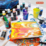 Acrylic Pouring Paint, Set Of 36 Bottles (2 Oz/60Ml) Pre-Mixed High-Flow Pouring Supplies With Canvas, Silicone Oil, Measuring Cups, Tablecloths, Complete Paint Pouring Kit