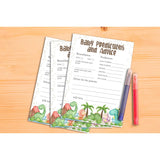 Baby Shower Games For Boys Girls, Dinosaur Baby Predictions And Advice For Baby Shower, Tropical Dino Baby Shower/Gender Reveal Parties Decorations, 5" X 7" Double-Sided Cards(30 Games)-C02
