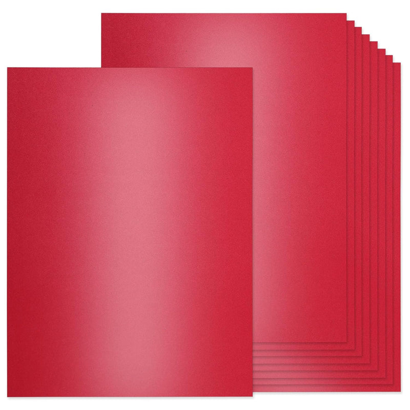 36 Sheets Red Shimmer Cardstock, 8.5" X 11" Metallic Cardstock Paper, 250Gsm/9