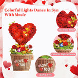 Valentines Day Cards With Music & Lights, 3D Pop Up Love Tree Hearts Birthday Card & Anniversary Card, 10 Inch Life Sized Forever Bouquet Wedding Valentines Gifts For Her Women Wife Mom
