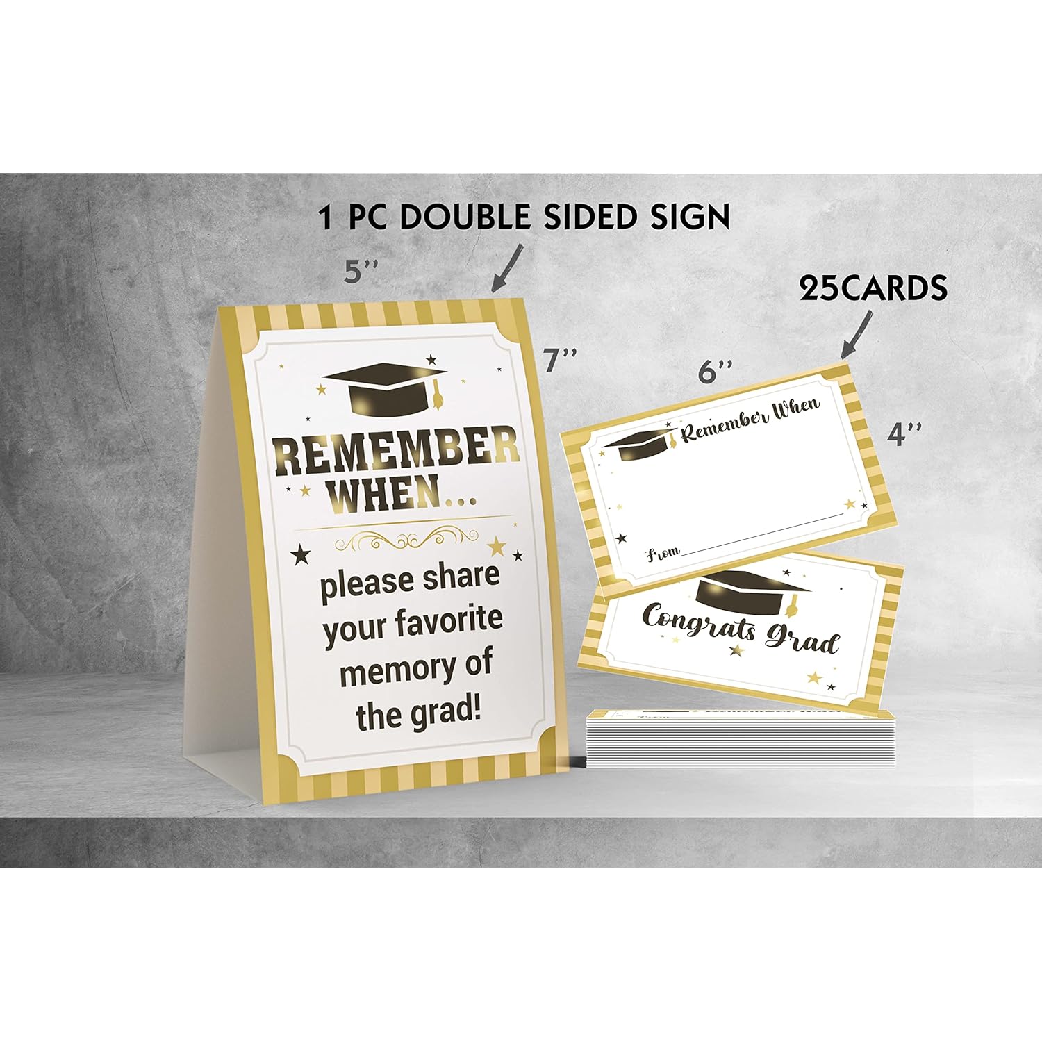 2025 Graduation Sign & Graduate Memory Card (1+25 Pk), Remember When... Please Share Your Favorite Memory Of The Grad, Graduation Party, Sorority Event Decoration Supplies(Jyc17)