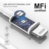 3FT USB A to Lightning CarPlay Cable Fast Charging Cord for iPhone 14 13 12 11 XR XS iPad White