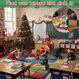 26 Pcs Christmas Holiday Elf Game Card Hiding Around The Room With 16 Elf Game Card Christmas Birthday Party Activities For Class School Home Decoration