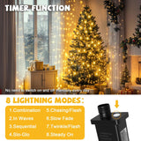 Christmas Tree Lights Indoor 400 Led Christmas Lights For Tree Twinkle Timer 8 Modes Waterproof 6.6Ft X 16 Lines For Chr