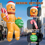 11Ft Christmas Inflatable Outdoor Decoration, Climbing Gingerbread Inflatable Blow Up Yard Decorations With Led Lights,