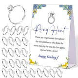 Blue Tiles And Lemons Ring Hunt Game, Find The Rings Bridal Shower Game With 30 Fake Rings, Modern Bridal Shower Decorations, Wedding Shower Or Bachelorette Party Supplies - 02