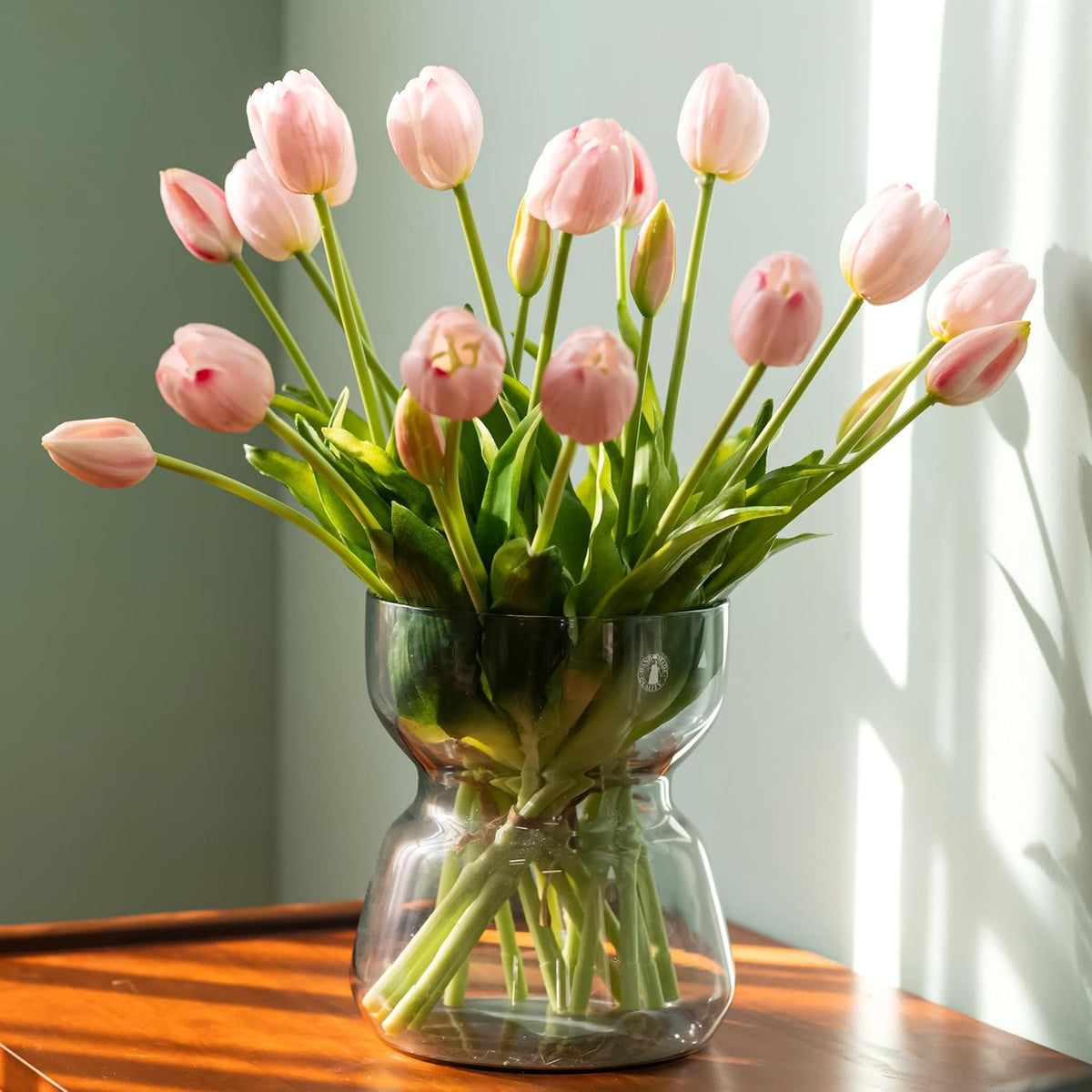 20Pcs Artificial Tulips Flowers Real Touch Latex – Faux Tulips Bouquet For Home Decor, Wedding Centerpieces, Spring Floral Arrangements, Fake Flowers For Vase Decoration (20, Pink Light)