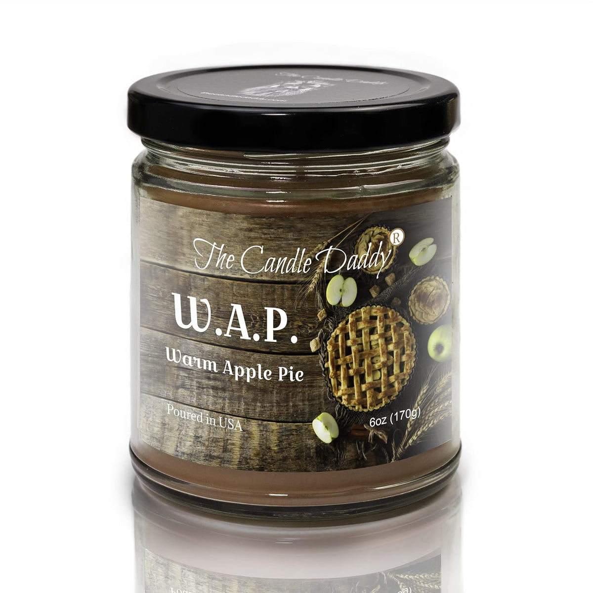 W.A.P. - Wap Warm Apple Pie Scented - Funny 6 Oz Jar Candle - 40 Hour Burn Time