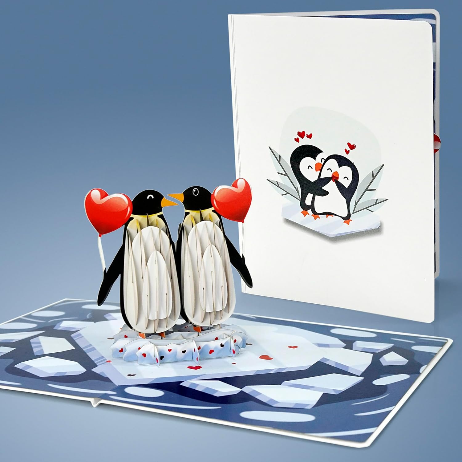 Cutpopup Penguincouple, Valentines Day Card Pop Up, Anniversary Card, 3D Popup Greeting Love Card (Penguin Couple)