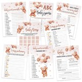 302Pcs Teddy Bear Baby Shower Game Set - 6 Activities For 50 Guests, Gender Neutral Includes Abc, Bingo, Word Scramble, Prediction And More, Each 5X7 Inches