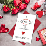 Funny Valentines Day Cards For Him Her, Adult Valentines Day Cards For Husband Wife, Naughty Anniversary Card For Couples, Rude Valentines Day Gifts For Boyfriend Girlfriend, I Fucking Love You