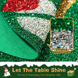 Christmas Placemats Set Of 4 Green Wreath Crushed Rhinestones Winter Xmas Glitter Decoration Table Mats For Christmas Holiday New Year Centerpiece Kitchen Table Party Tableware Decor 15 Inches