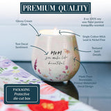 Pavilion Gift Company - Mom Ceramic Candle, Jasmine Scented, Mothers Day Gift, Cream, 8-Ounce, 1 Count