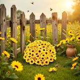 100Pcs Yellow Artificial Sunflower Flower Heads,Mini Fake Sunflower Decorative Fabric Flowers Craft Floral For Wreaths Artificial Flowers,Simulation Flower Head For Home Party Wedding Cake Decoration