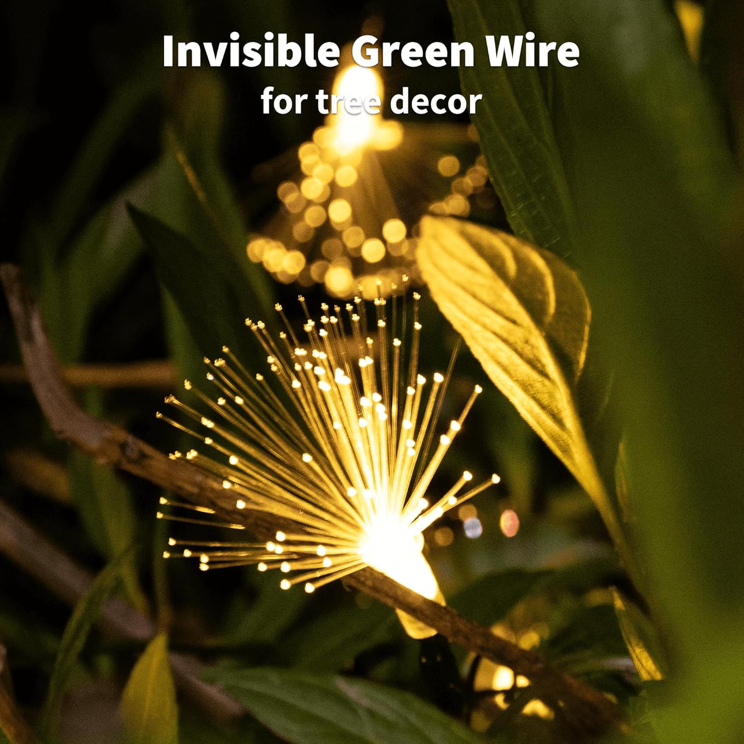 Fiber Optic Fairy Lights Battery Operated, 33Ft 60 Led Mini Firework String Lights With Timer, Green Wire Christmas Tree