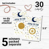 Twinkle Little Star Boy Baby Shower Scratch-Off Game Cards - Blue & Gold Theme - 30 Guest Activity Prizes