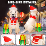 5Ft Christmas Inflatables Decorations Outdoor Vivid Lab Dog With Build-In Bright Led Christmas Blow Up Yard Decoration C